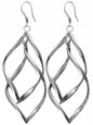 Chic Sterling Silver Plated Double Leaf Hook Earrings