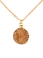 Mocha Druzy Pendant Gold Chain Necklace