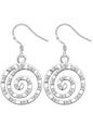 Sterling Silver Plated Hammered Circle Geometric Earrings