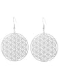 Silver Circle Laser Cut-Out Earrings