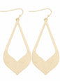 Gold Cast Arrow Drop Hook Earrings