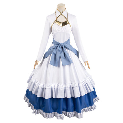 Free Shipping For_ono Subarashii Sekai ni Shukufuku wo! Anime Iris Women White And Blue Dress Cosplay Costume