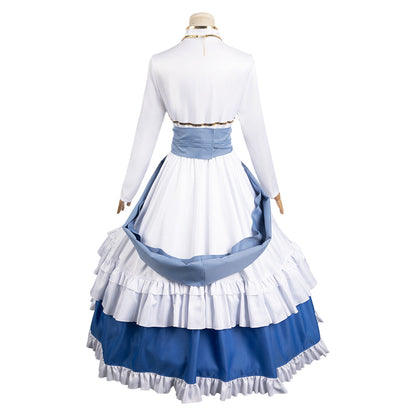 Free Shipping For_ono Subarashii Sekai ni Shukufuku wo! Anime Iris Women White And Blue Dress Cosplay Costume