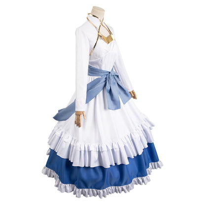 Free Shipping For_ono Subarashii Sekai ni Shukufuku wo! Anime Iris Women White And Blue Dress Cosplay Costume