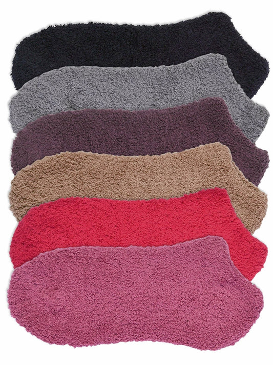 Colorful 6 Pack Womens Cozy Slipper Fuzzy Ankle Socks