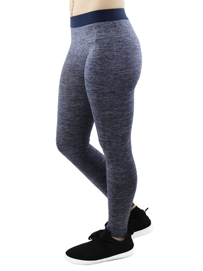 Womens Heathery Full Length Exercise Leggings Pants