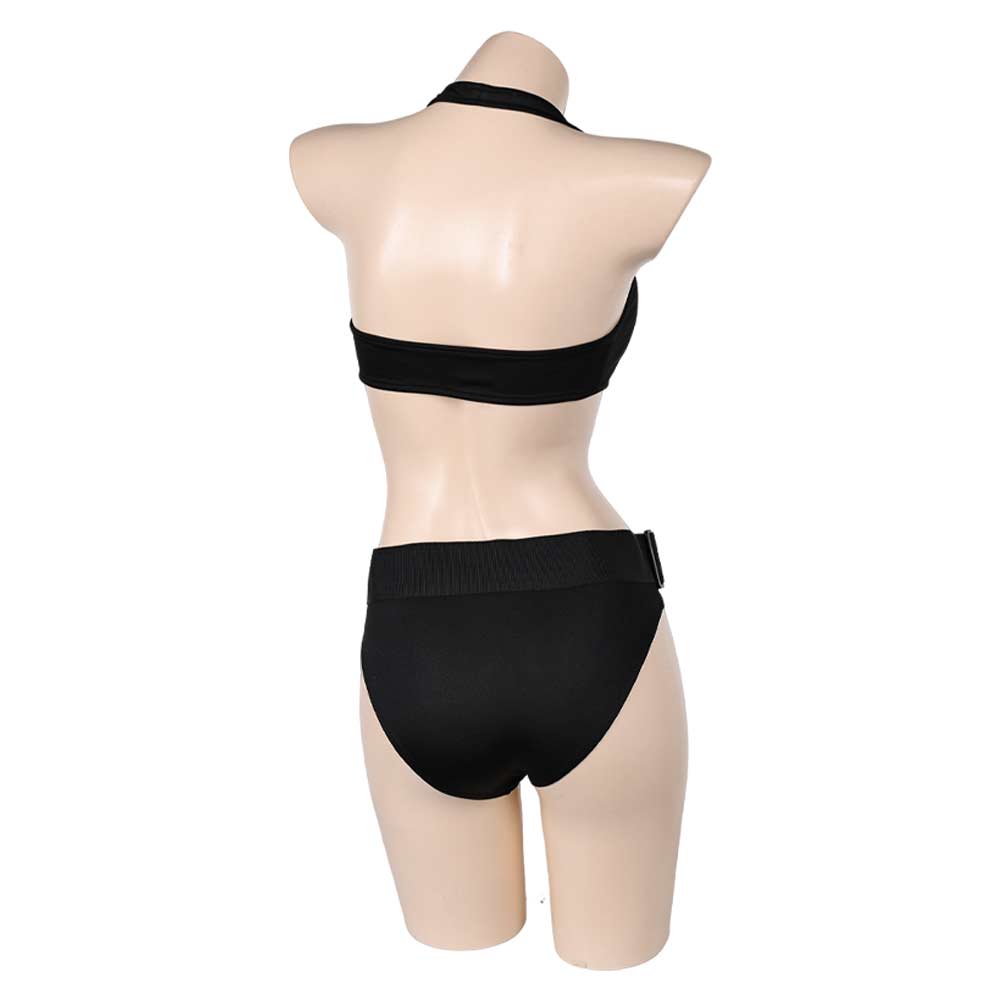 Free Shipping For_ara Croft Tomb Raider: The Cradle of Life Movie Lara Croft Women Black Bikini Set Swimsuit Cosplay Costume