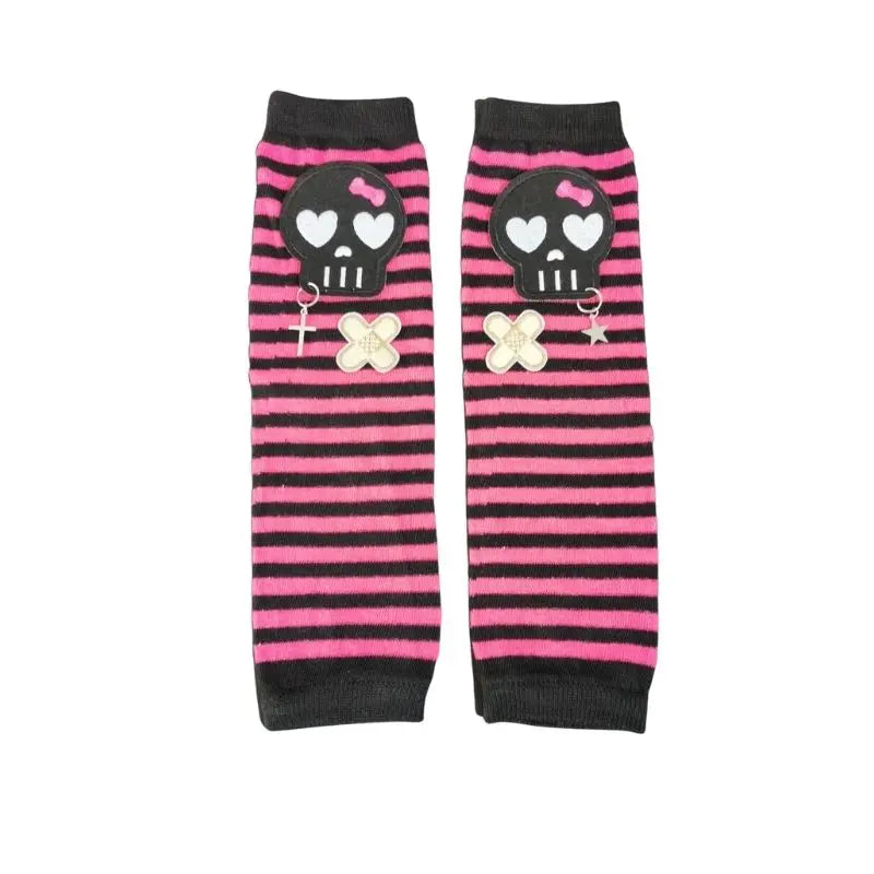 Free Shipping For 'lovely horribly' Y2k Harajuku Dark Knitted Striped Gloves