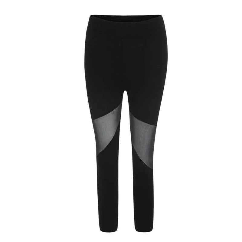 Free Shipping For Black Patchwork Mesh Leggings Women's Jeggings Legins Women