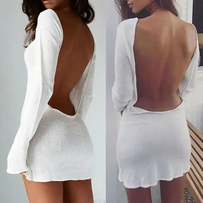 Free Shipping For Sexy Backless White Evening Party Dress Women Elegant Long