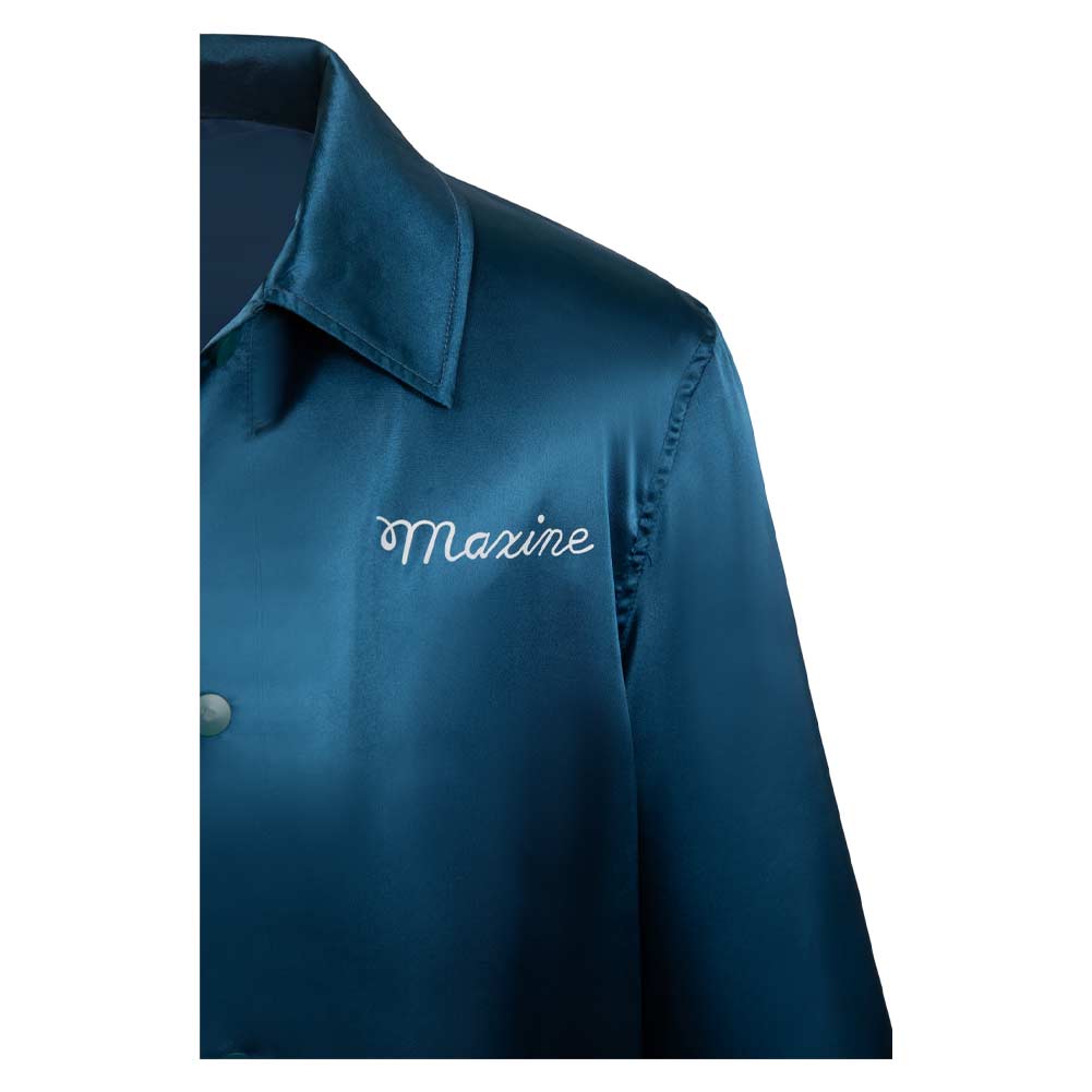 Free Shipping For_aXXXine 2024 Movie Maxine Unisex Blue Coat Party Carnival Halloween Cosplay Costume