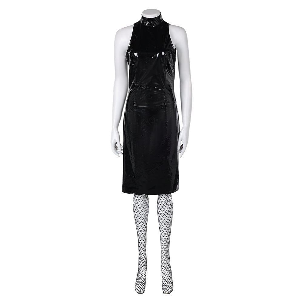 Free Shipping For_aXXXine 2024 Movie Maxine Women Black Leather Dress Party Carnival Halloween Cosplay Costume