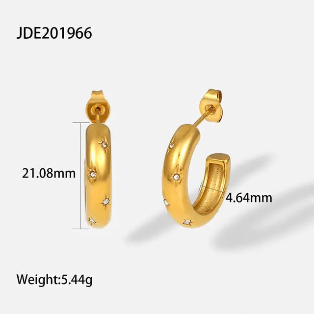 Free Shipping For18K Gold Plated Hoop Earrings