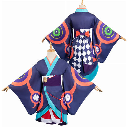 Free Shipping For_ononoke Anime Kusuriuri Medicine Seller Blue Kimono Party Carnival Halloween Cosplay Costume