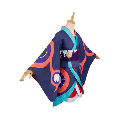 Free Shipping For_ononoke Anime Kusuriuri Medicine Seller Blue Kimono Party Carnival Halloween Cosplay Costume