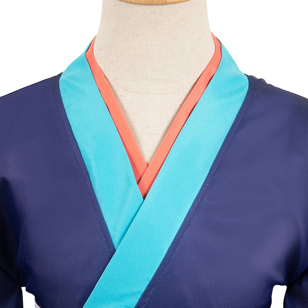 Free Shipping For_ononoke Anime Kusuriuri Medicine Seller Blue Kimono Party Carnival Halloween Cosplay Costume