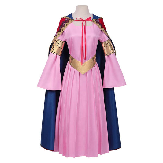 Free Shipping For_ne Piece Anime Nefertari Vivi Women Pink Dress With Cloak Party Carnival Halloween Cosplay Costume