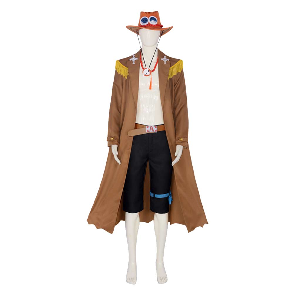 Free Shipping For_ne Piece Anime Portgas D. Ace Brown Outfit Party Carnival Halloween Cosplay Costume