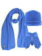 Fleece Hat Scarf & Glove Set With Plush Fur Trim