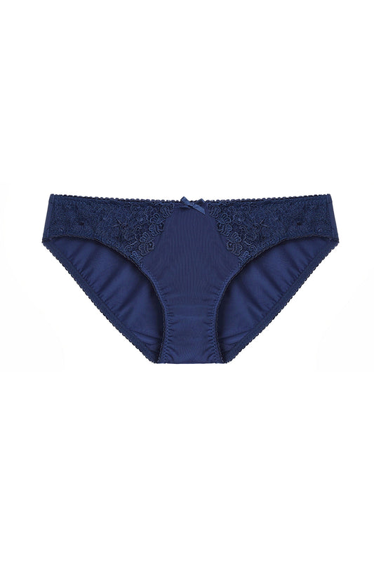 Free Shipping For Blue Silk & Lace Panty Lingerie