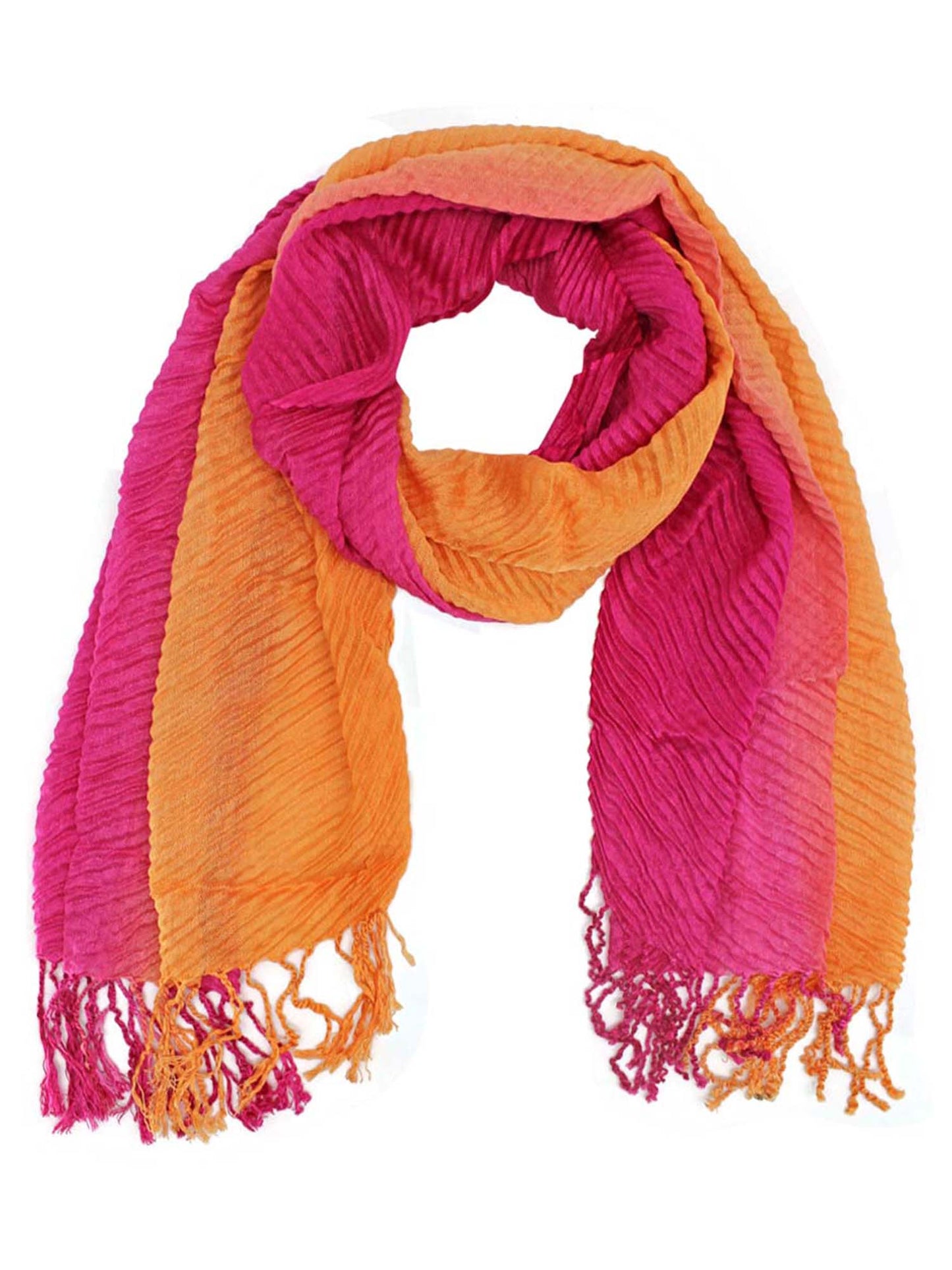 Pleated Two-Tone Light Scarf Shawl