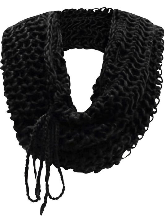 Crocheted Knit Infinity Scarf Shawl