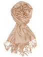 Solid Color Pashmina Scarf Wrap With Fringe