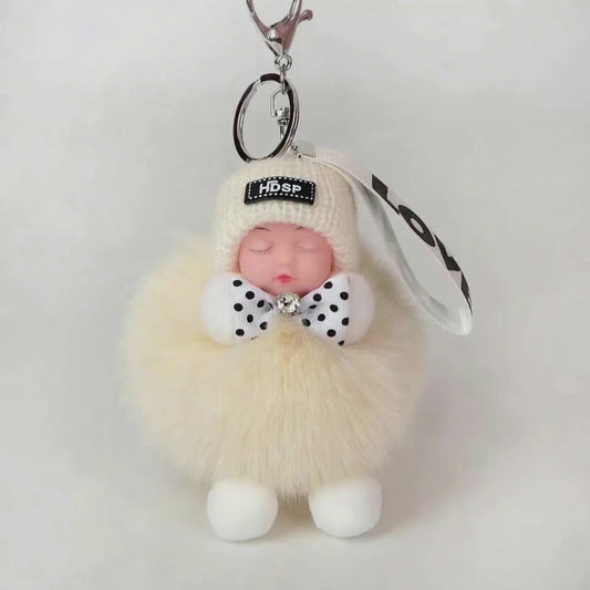 Key Chain Plush Cute Fox Fur Keychain Fluffy Accessories Key Chain Doll