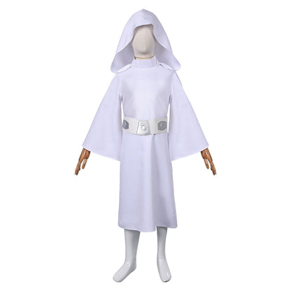 Free Shipping For_rincess Leia Kids Children White Dress Set Party Carnival Halloween Cosplay Costume