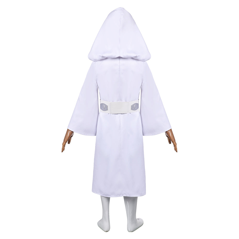 Free Shipping For_rincess Leia Kids Children White Dress Set Party Carnival Halloween Cosplay Costume