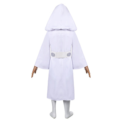 Free Shipping For_rincess Leia Kids Children White Dress Set Party Carnival Halloween Cosplay Costume