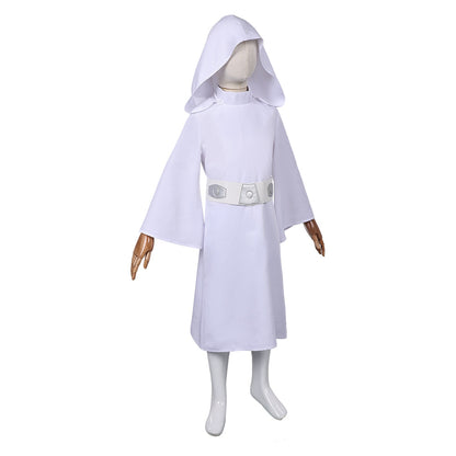 Free Shipping For_rincess Leia Kids Children White Dress Set Party Carnival Halloween Cosplay Costume