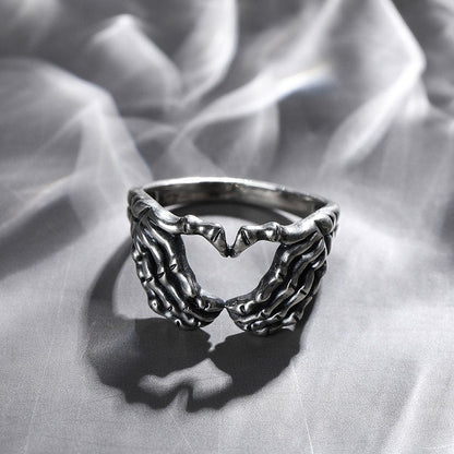 Love and Death Metal Signet Ring