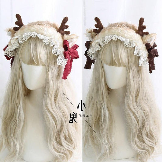 Free Shipping For Hivava Courting Cherry Tree Stag Fairycore Cottagecore Warm Hat with Optional Hair Accessory