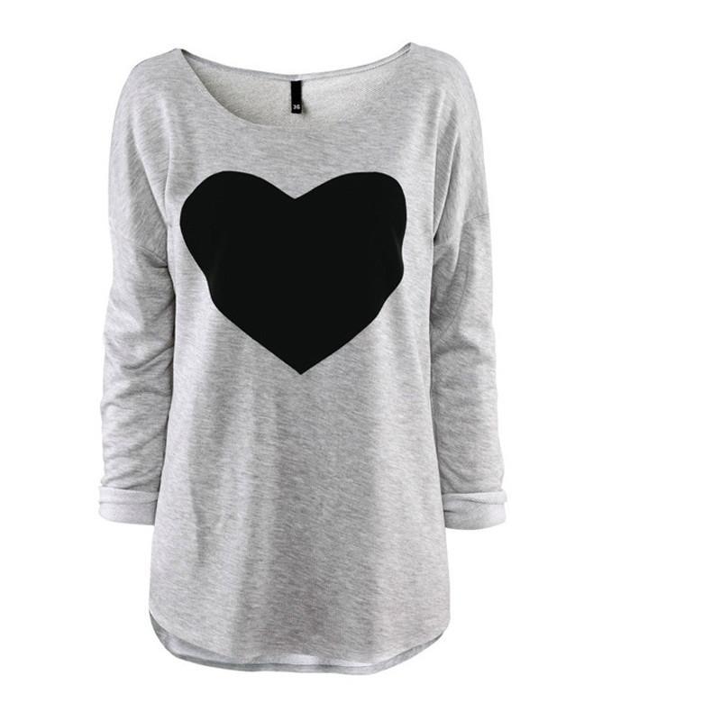 Clearance Heart Pattern Long Sleeve T-Shirt