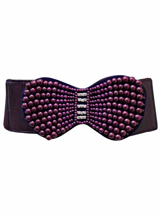 Rhinestone & Pearl Encrusted Elastic Waist Belt