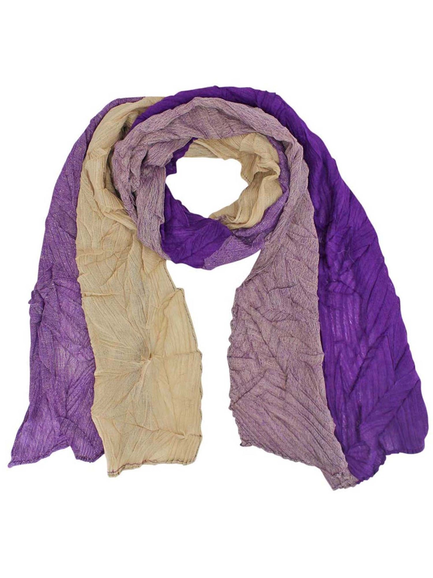 Two-Tone Asymmetrical Wrinkled Scarf