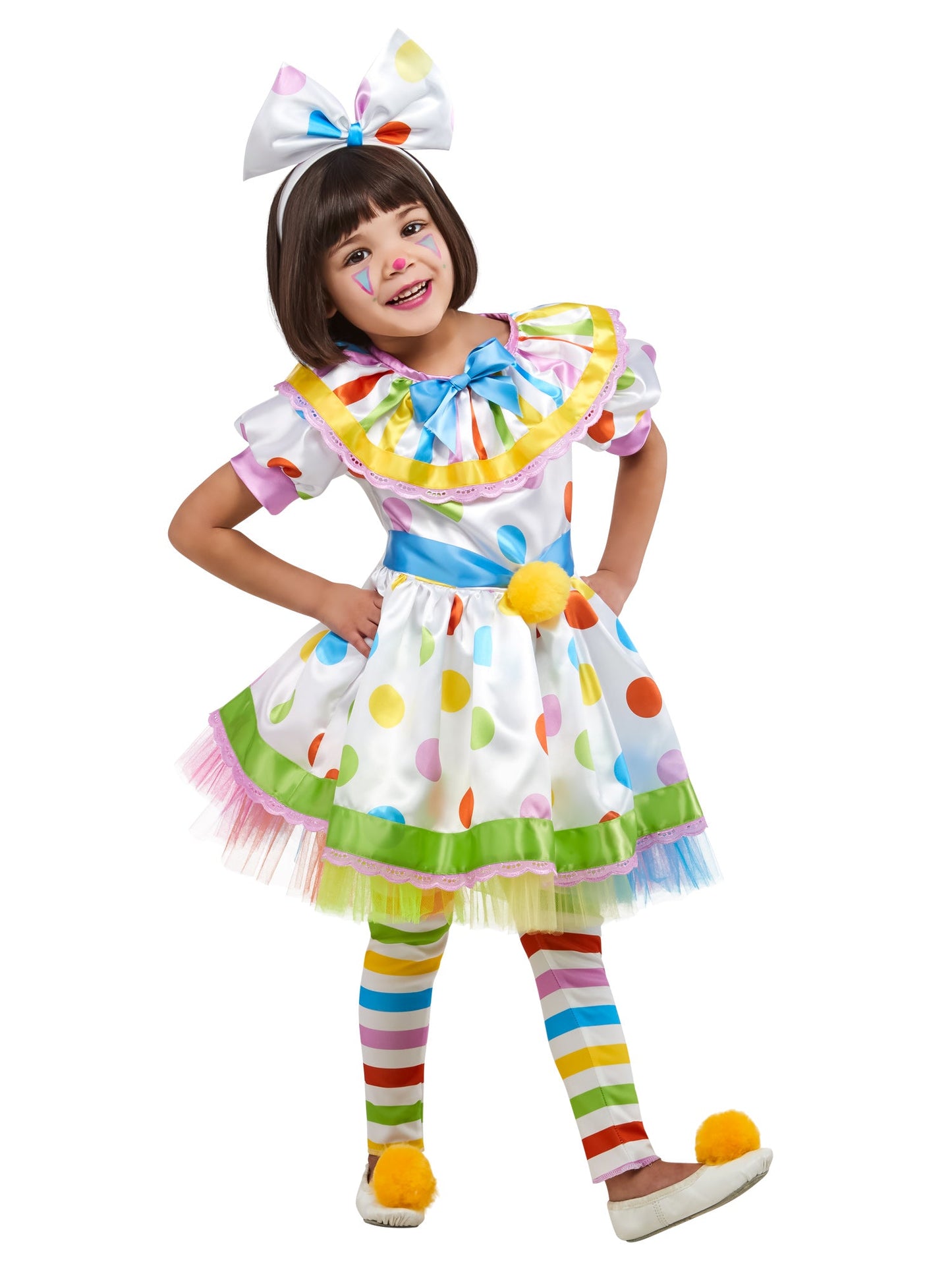 Free Shipping For Dottie Brights & Stripes the Clown Costume for Toddlers