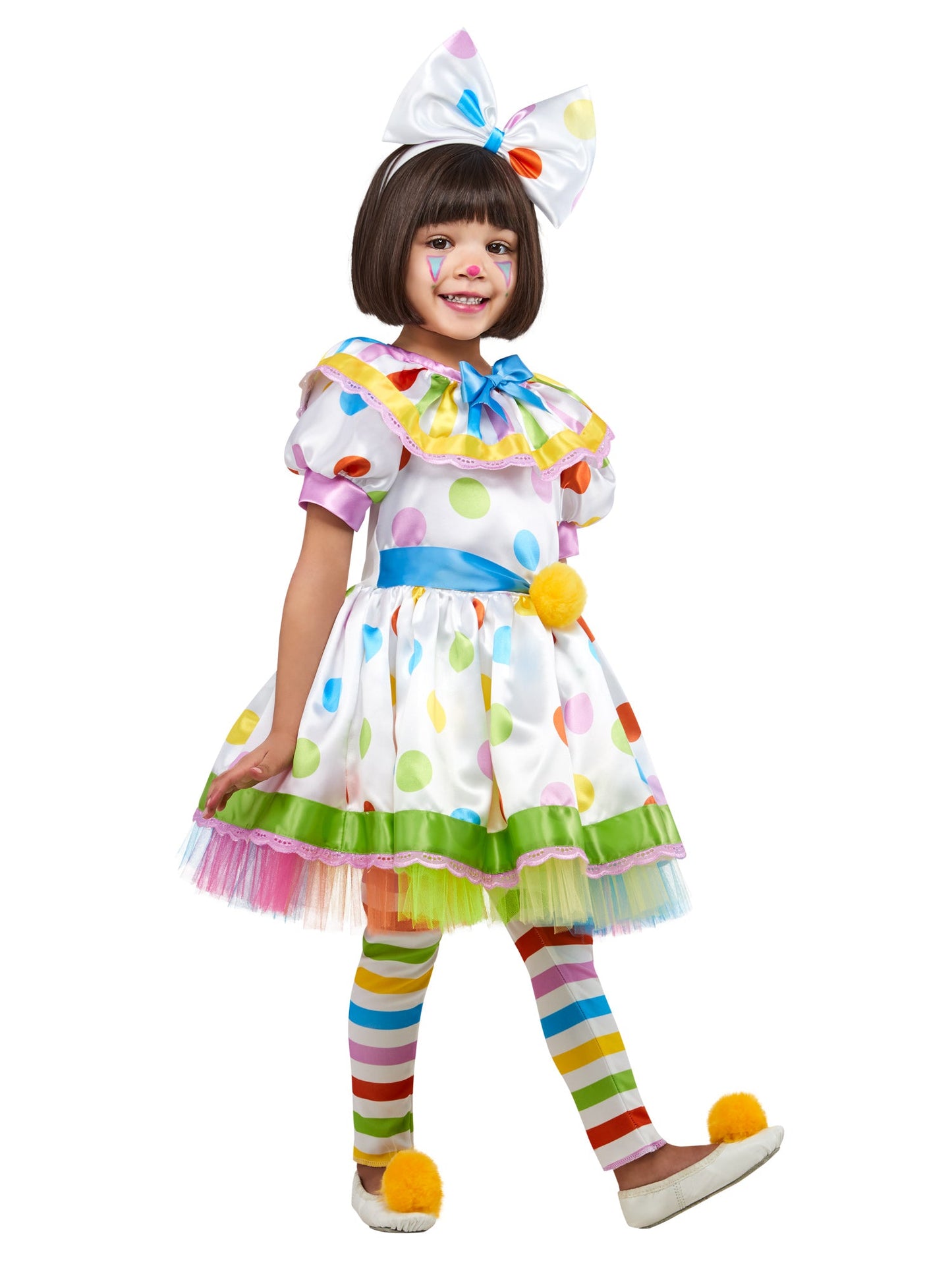 Free Shipping For Dottie Brights & Stripes the Clown Costume for Toddlers