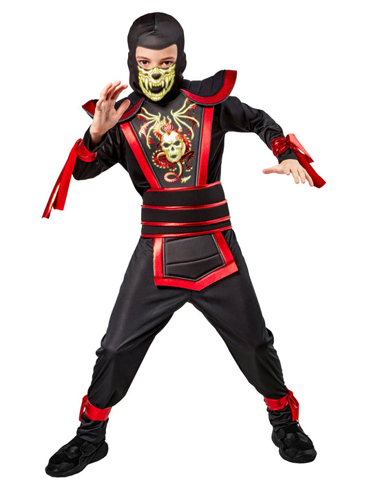 Free Shipping For Boys' Glow in the Dark Ninja Warrior Costume