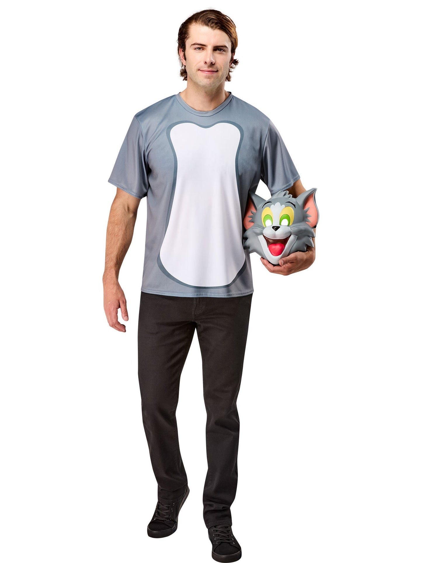 Free Shipping For Men's Tom and Jerry Ben Cooper Tom T-Shirt and Half Mask