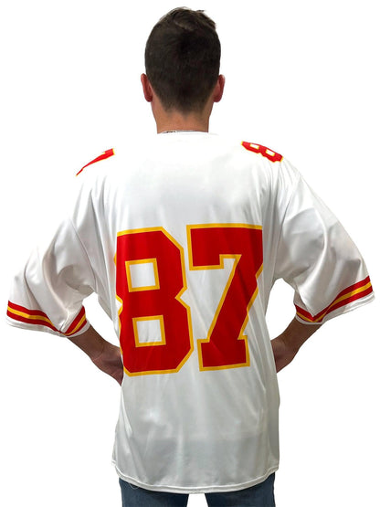 Free Shipping For Football Era White and Red Number 87 Jersey