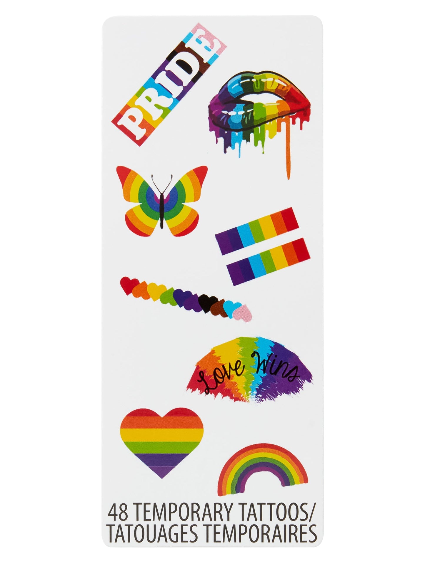 Free Shipping For Adult Rainbow Pride Temporary Tattoos - 48 Piece