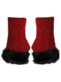 Arm Warmer Gloves With Faux Fur Trim