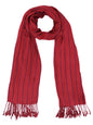 Pinstripe Unisex Scarf Wrap With Fringe