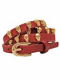 Skinny Golden Skull Studded Belt