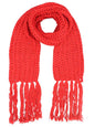 Thick Knit Long Winter Scarf With Fringe