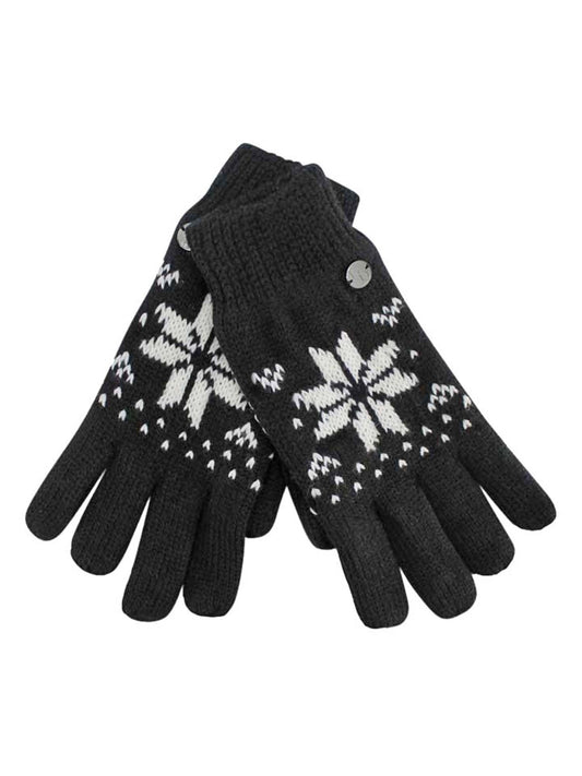 Thermal Insulated Womens Snowflake Knit Winter Gloves