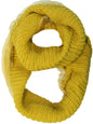 Ribbed Knit Circle Infinity Scarf With Chiffon