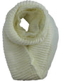 Ribbed Knit Circle Infinity Scarf With Chiffon